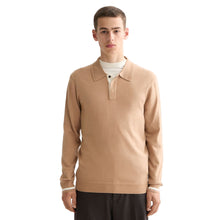 Ecovero Blend Knitted Long Sleeve Polo - Tannin