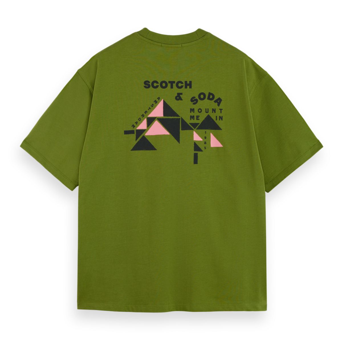 Loose Fit Front And Back Artwork T-Shirt - Calla Green