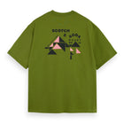 Loose Fit Front And Back Artwork T-Shirt - Calla Green