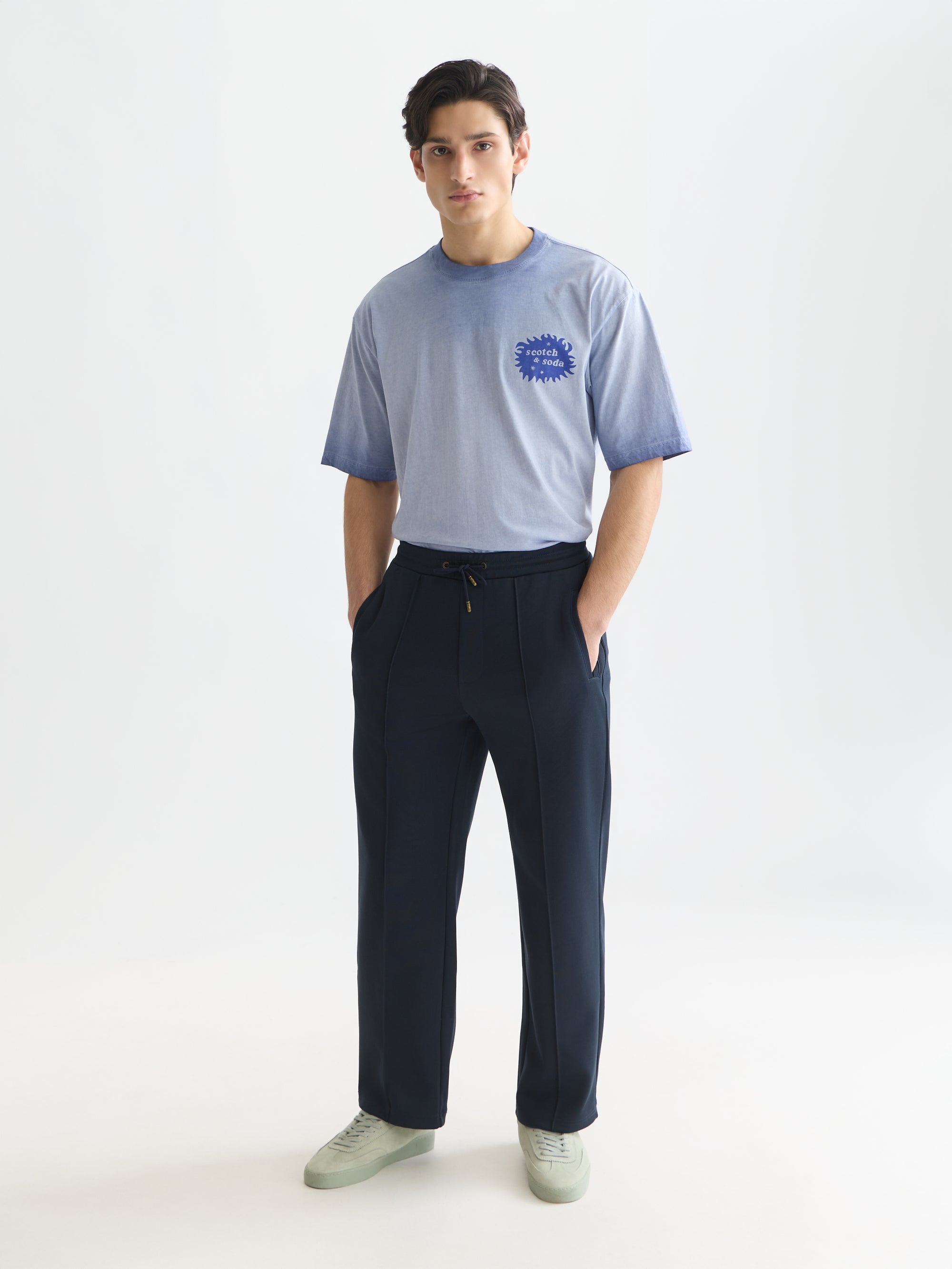Interlock Relaxed Straight Fit Track Pant - Sky Captain