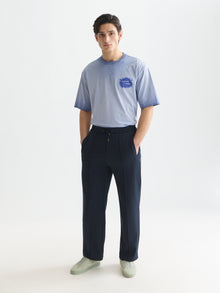 Interlock Relaxed Straight Fit Track Pant - Sky Captain
