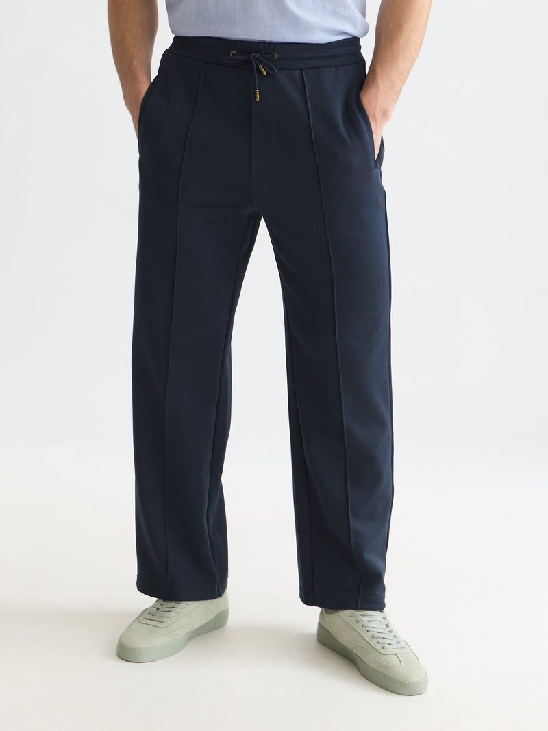 Pantalon de survêtement coupe droite décontractée en maille interlock - Sky Captain