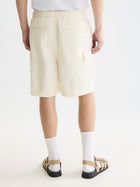 Linenblend Relaxed Fit Cargo Bermuda Shorts - Eggnog