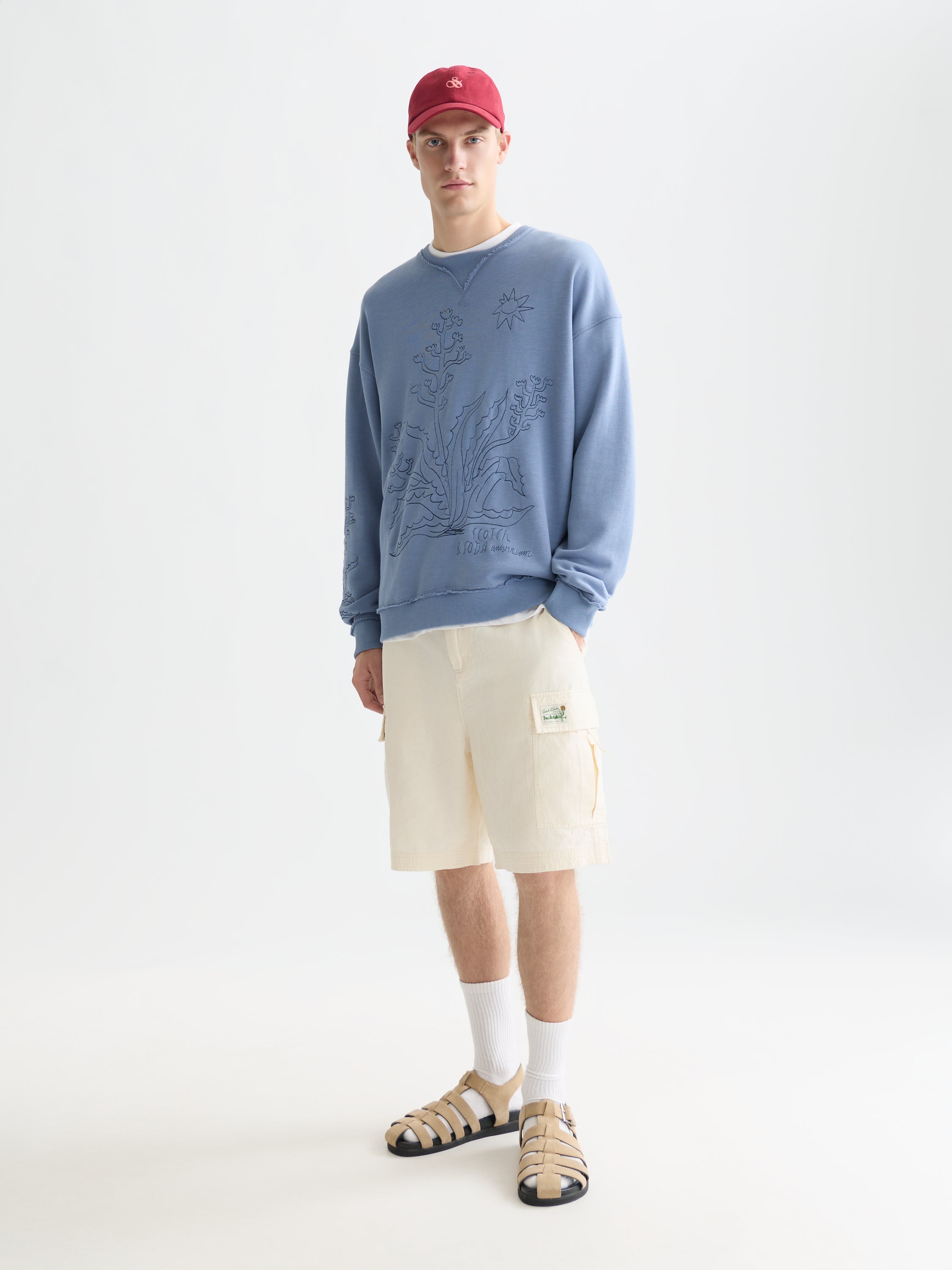 Linenblend Relaxed Fit Cargo Bermuda Shorts - Eggnog