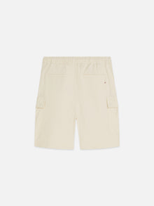 Linenblend Relaxed Fit Cargo Bermuda Shorts - Eggnog