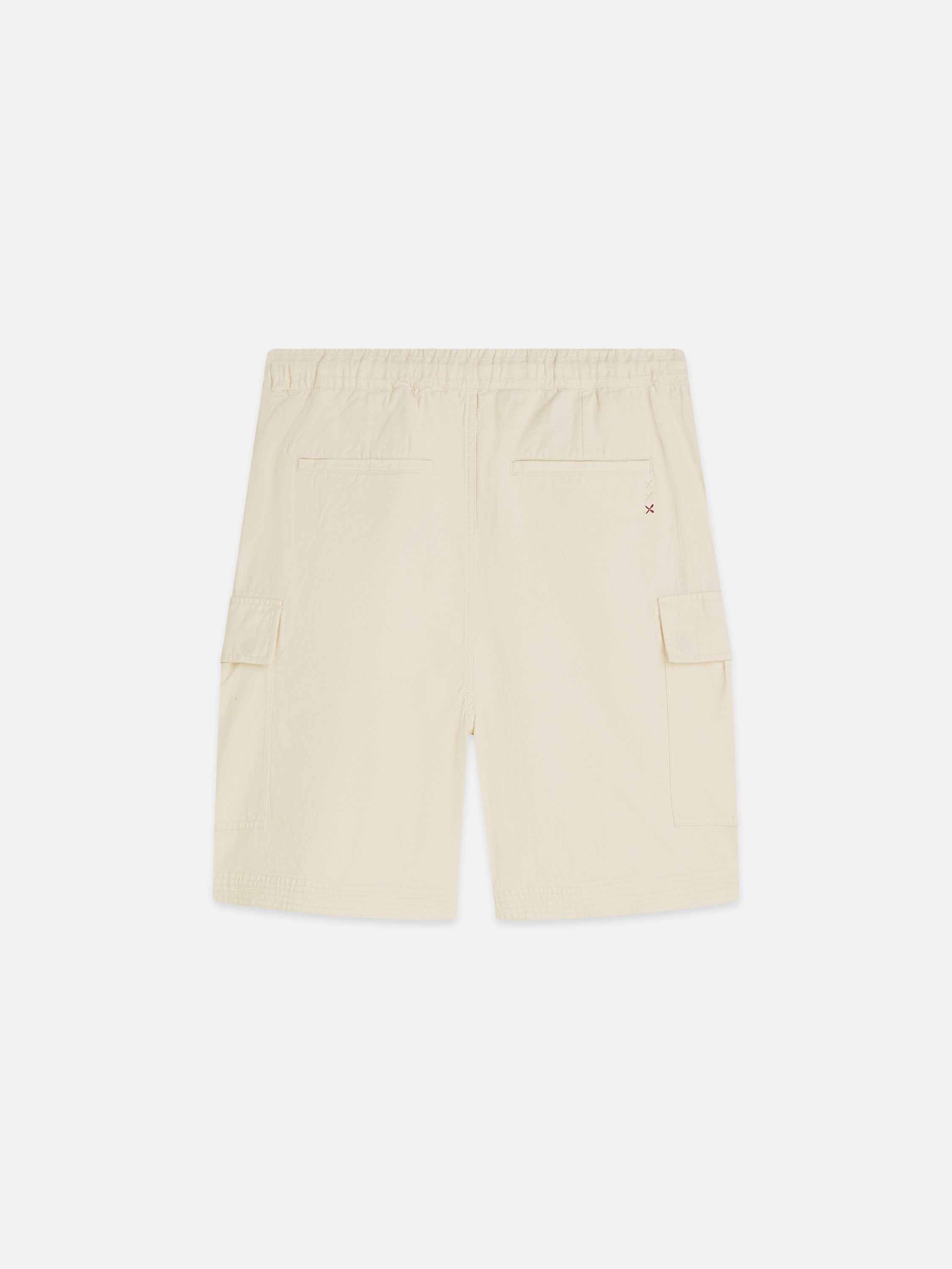 Linenblend Relaxed Fit Cargo Bermuda Shorts - Eggnog