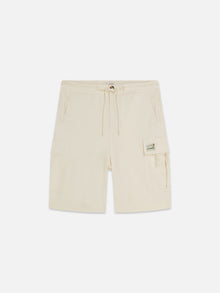 Linenblend Relaxed Fit Cargo Bermuda Shorts - Eggnog