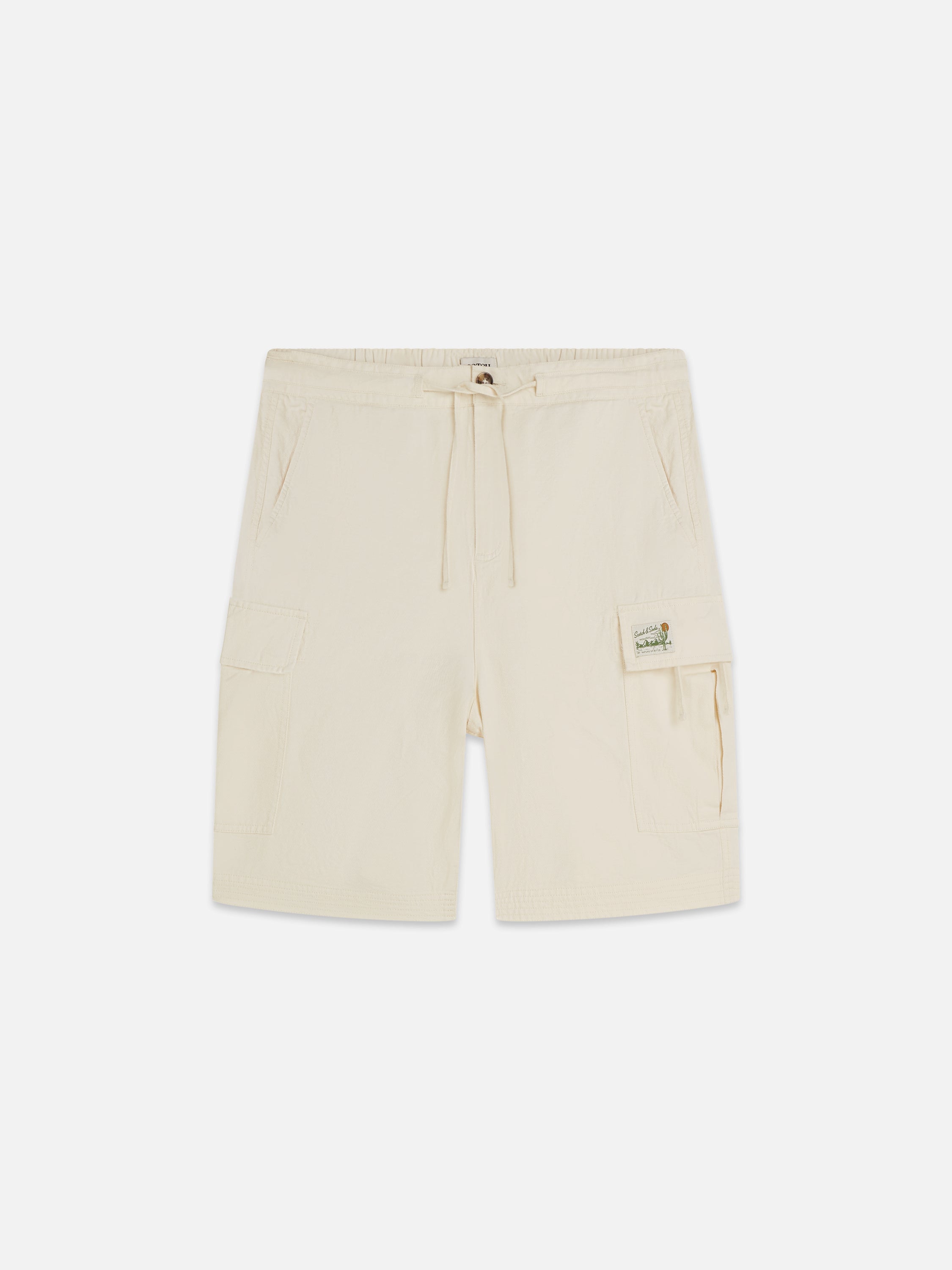 Linenblend Relaxed Fit Cargo Bermuda Shorts - Eggnog