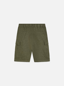 Bermuda cargo coupe décontractée en lin mélangé - Olive Night