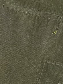 Bermuda cargo coupe décontractée en lin mélangé - Olive Night