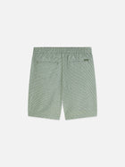 Bermuda coupe classique en coton et lin teint en fil - Rayures vert jardin