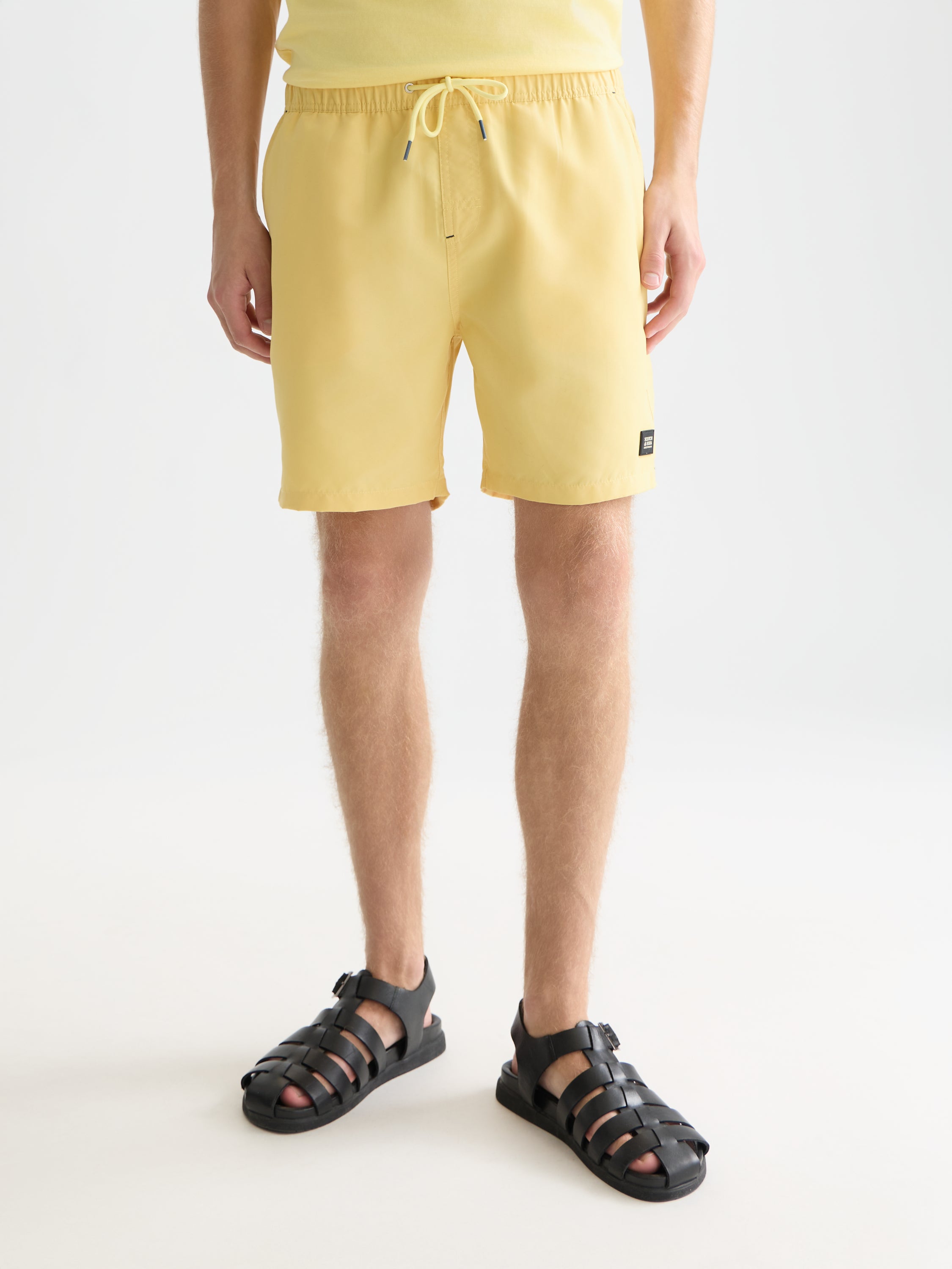 Solid Midlength Swim Shorts - Raffia