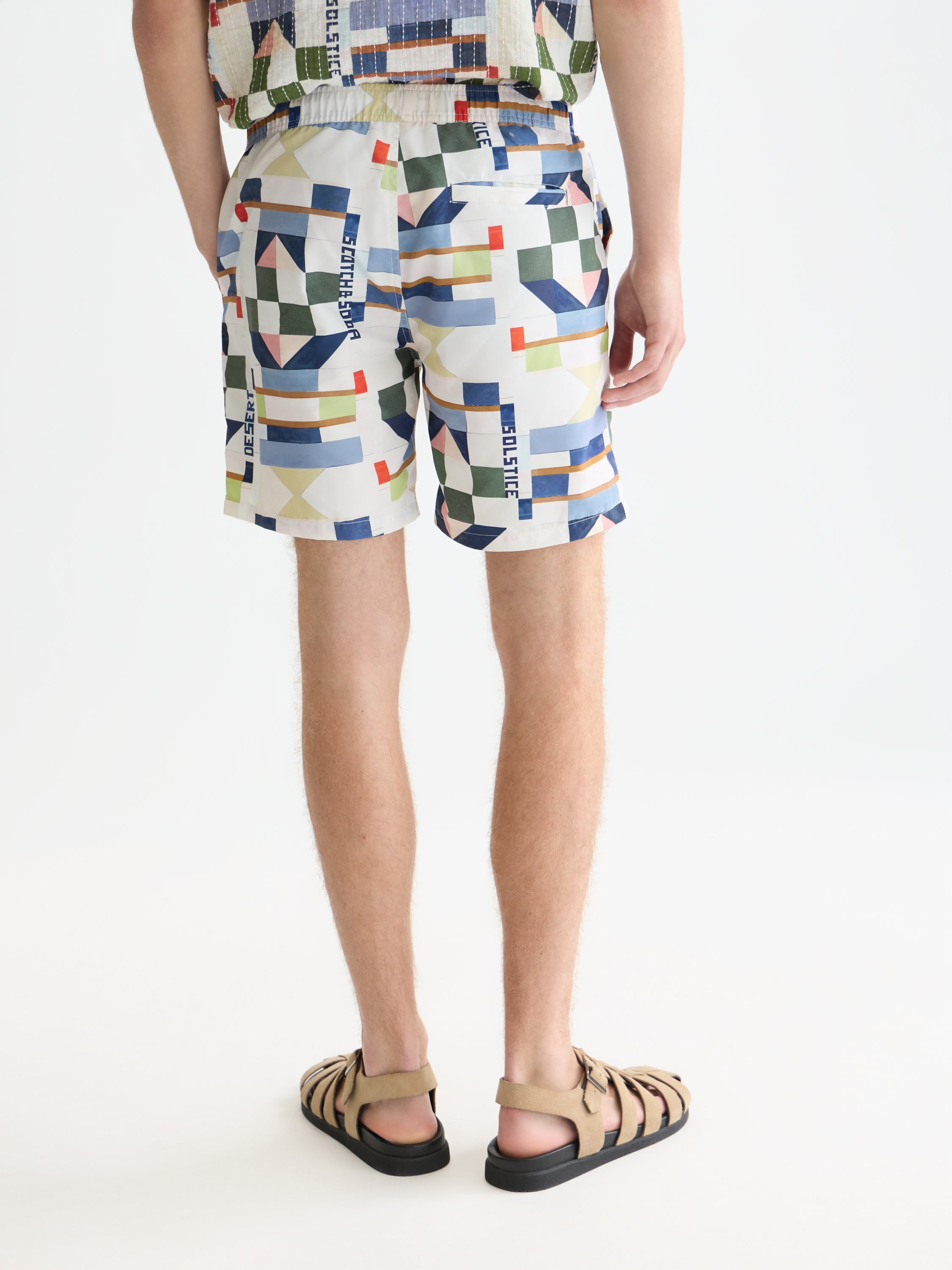 Printed Midlength Swim Shorts - Patchwork Infinity