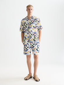 Printed Midlength Swim Shorts - Patchwork Infinity