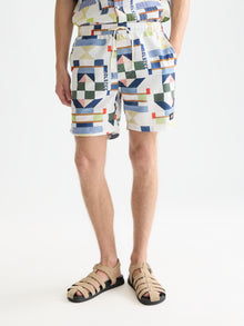 Printed Midlength Swim Shorts - Patchwork Infinity