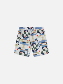 Printed Midlength Swim Shorts - Patchwork Infinity
