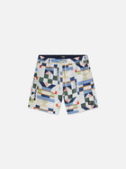 Printed Midlength Swim Shorts - Patchwork Infinity
