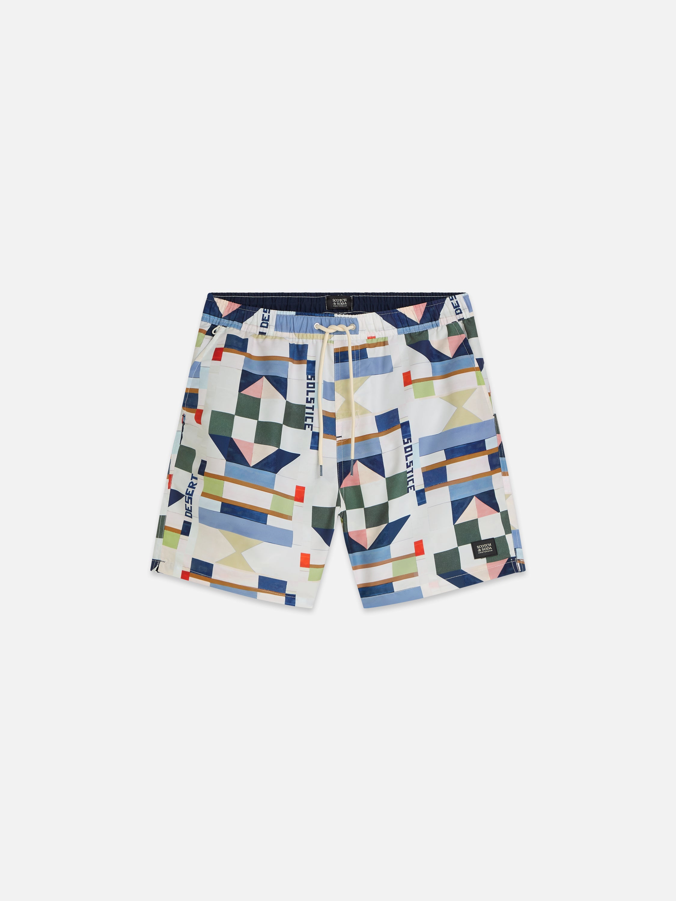 Printed Midlength Swim Shorts - Patchwork Infinity
