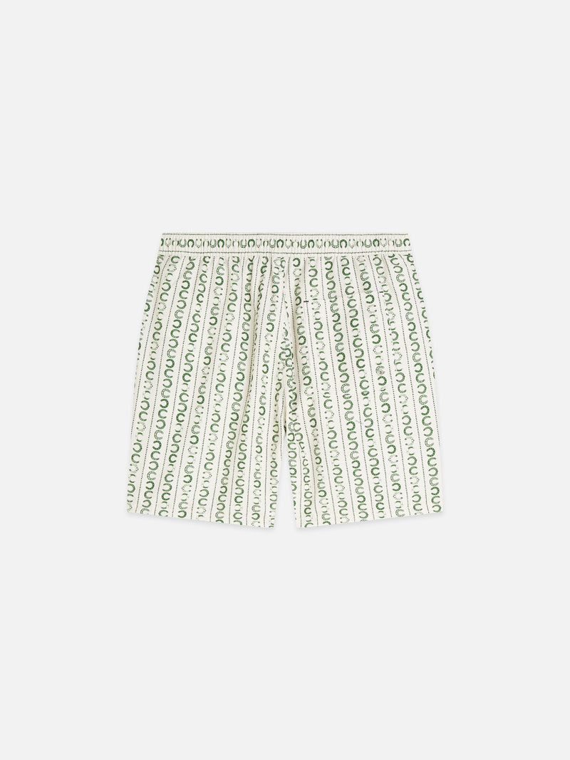 Printed Midlength Swim Shorts - Horseshoe Stripe Eggnog