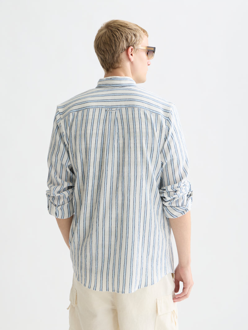 Chemise rayée à effet froissé, coupe classique - Rayures Windsurfer