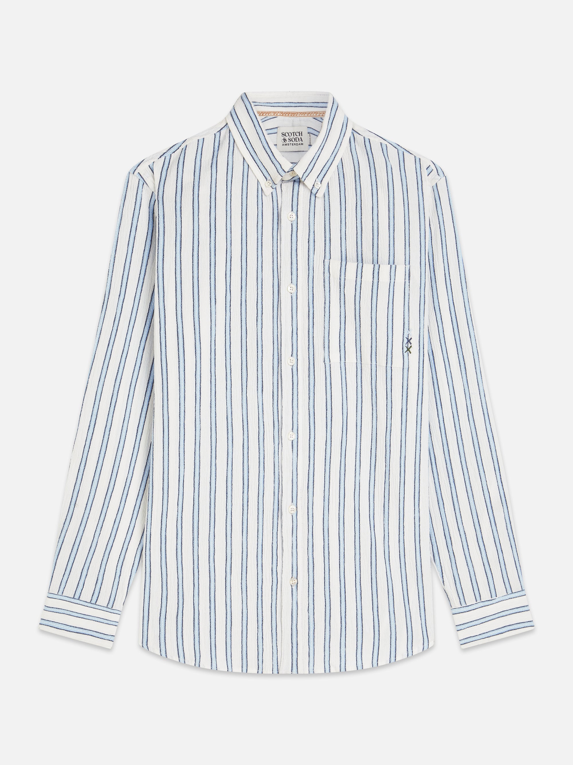 Chemise rayée à effet froissé, coupe classique - Rayures Windsurfer