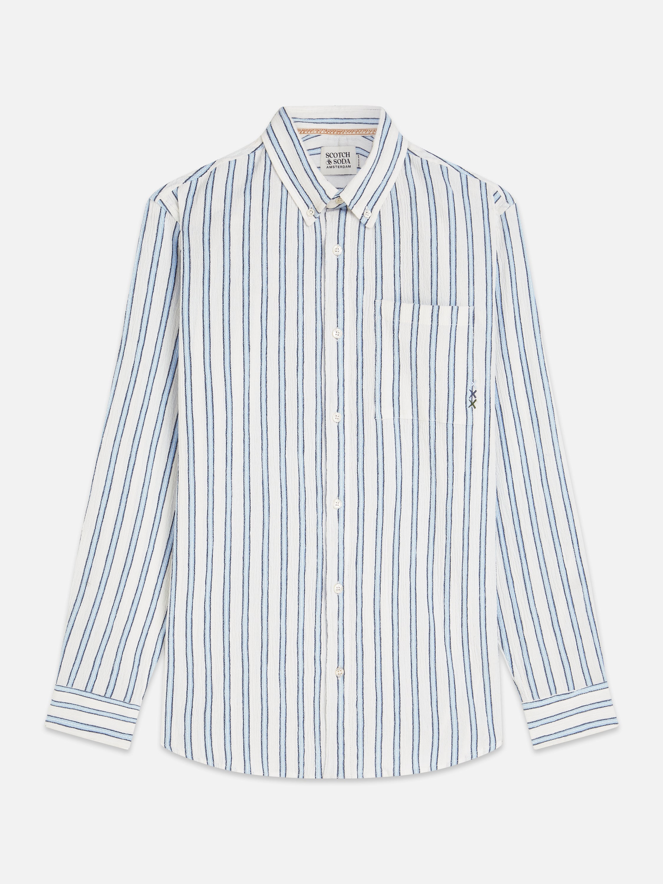 Chemise rayée à effet froissé, coupe classique - Rayures Windsurfer