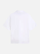 Chemise à manches courtes brodée, coupe décontractée et structurée - Blanc éclatant
