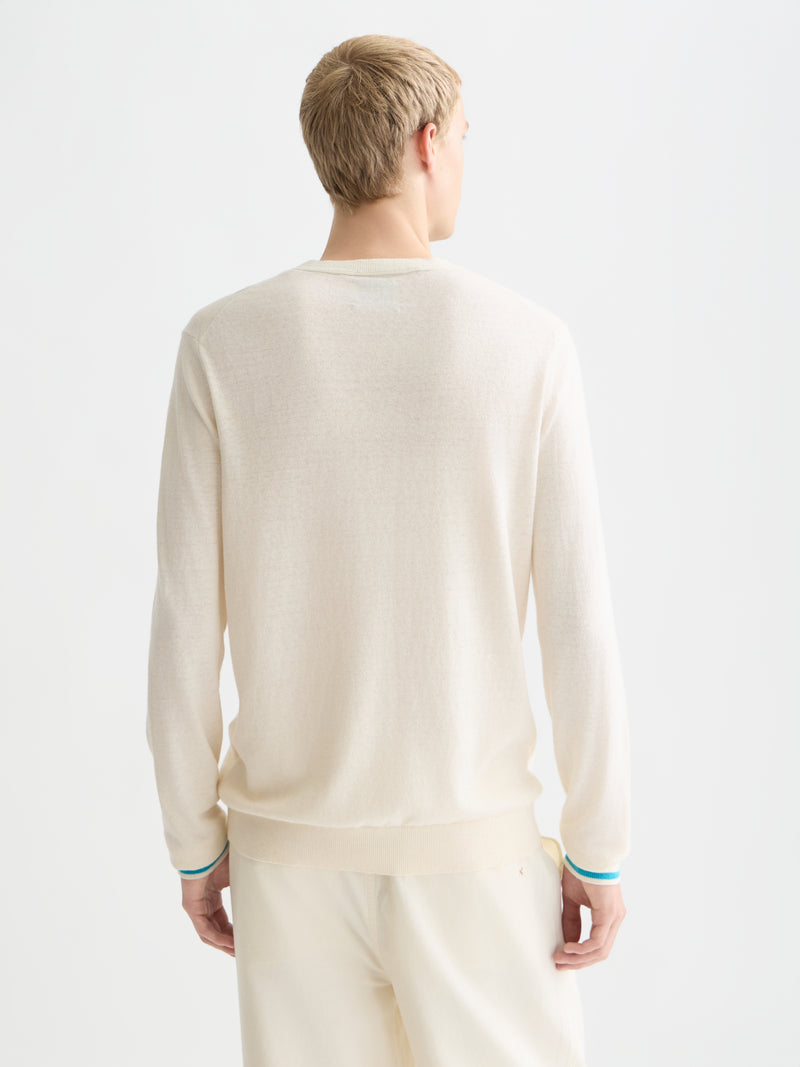 Linenblend Regular Fit Pullover - Eggnog