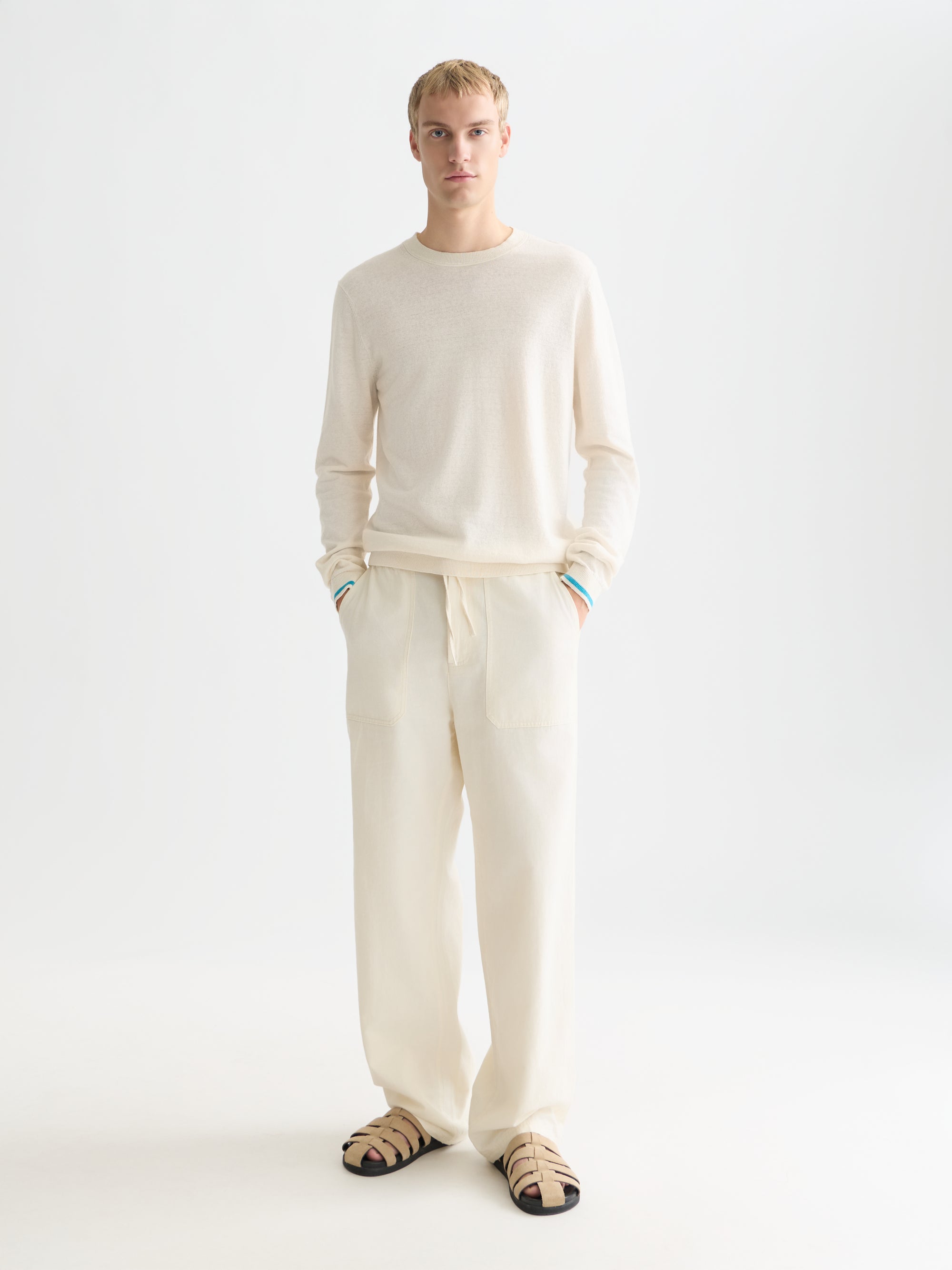 Linenblend Regular Fit Pullover - Eggnog