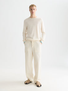 Linenblend Regular Fit Pullover - Eggnog