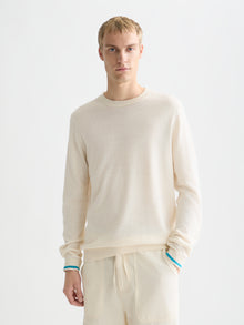 Linenblend Regular Fit Pullover - Eggnog