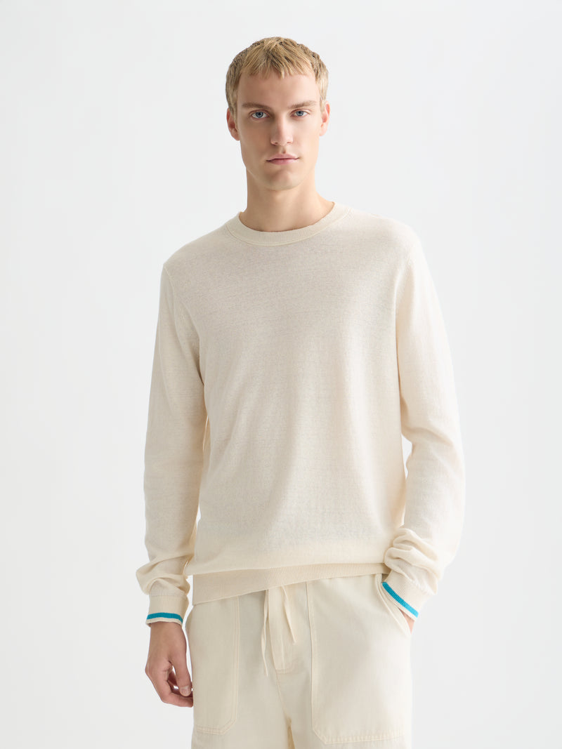 Linenblend Regular Fit Pullover - Eggnog