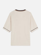 T-shirt coupe décontractée en maille de coton et lin mélangés - Couleur lait de poule