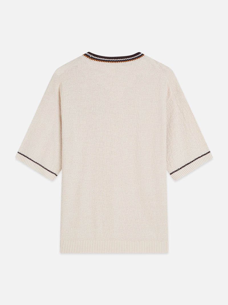 Knitted Cotton Linenblend Relaxed Fit T-Shirt - Eggnog