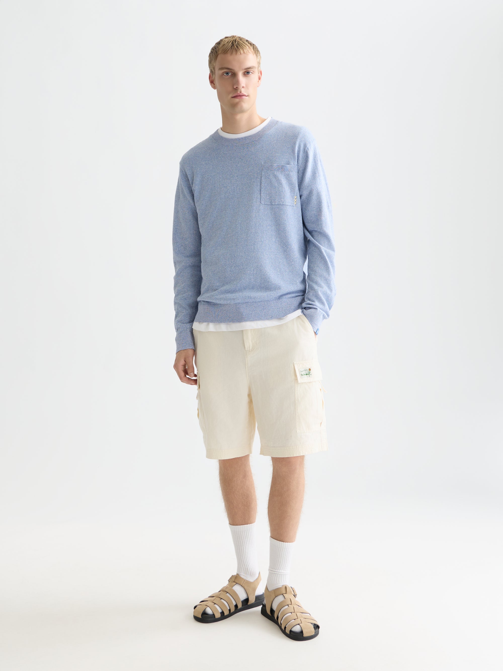 Linenblend Melange Regular Fit Pullover - Infinity Melange