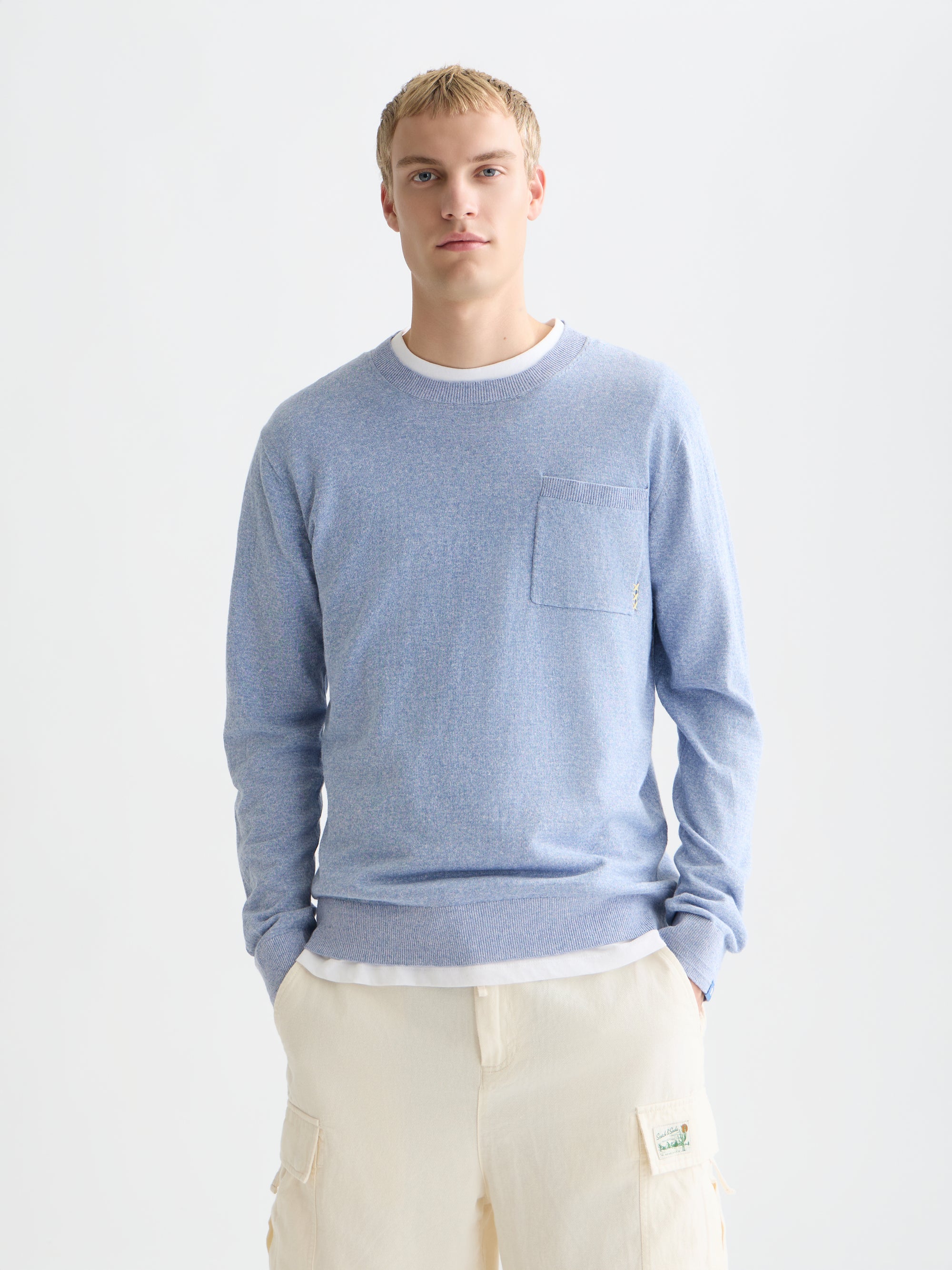 Linenblend Melange Regular Fit Pullover - Infinity Melange