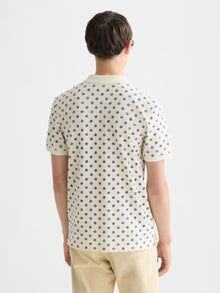 Microprinted Regular Fit Polo - Foulard Eggnog