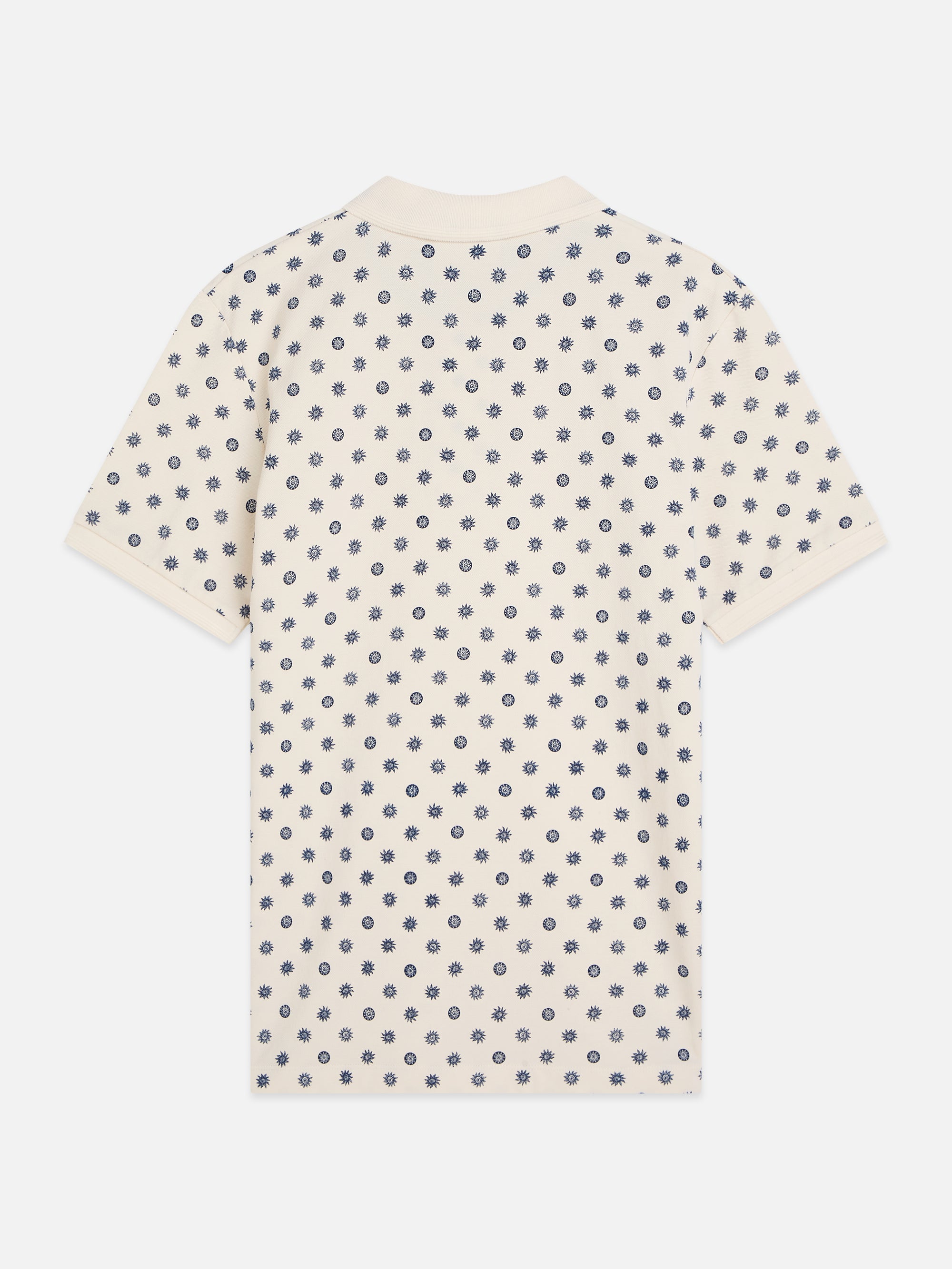 Microprinted Regular Fit Polo - Foulard Eggnog