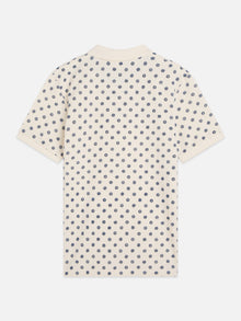 Microprinted Regular Fit Polo - Foulard Eggnog