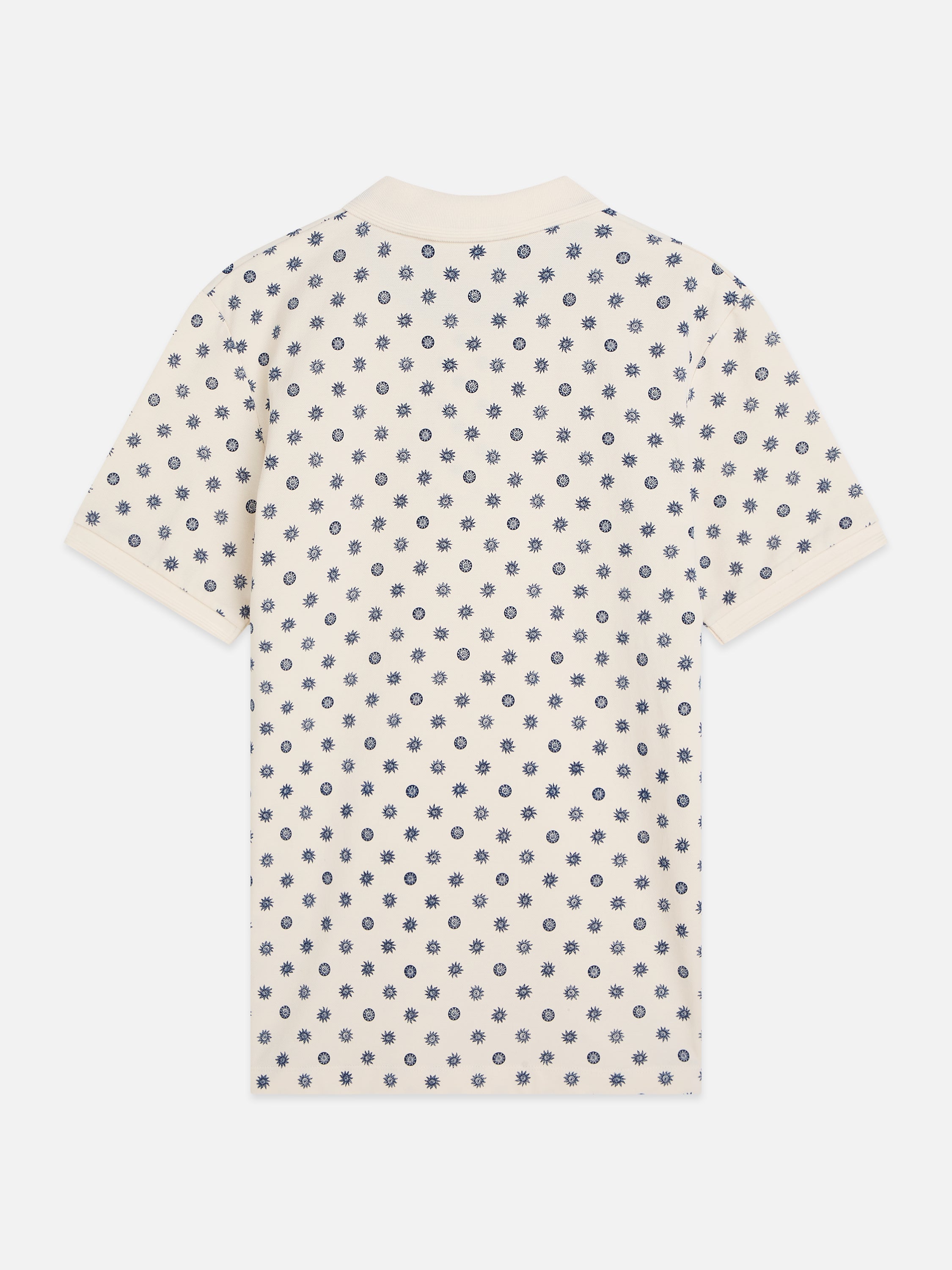 Microprinted Regular Fit Polo - Foulard Eggnog