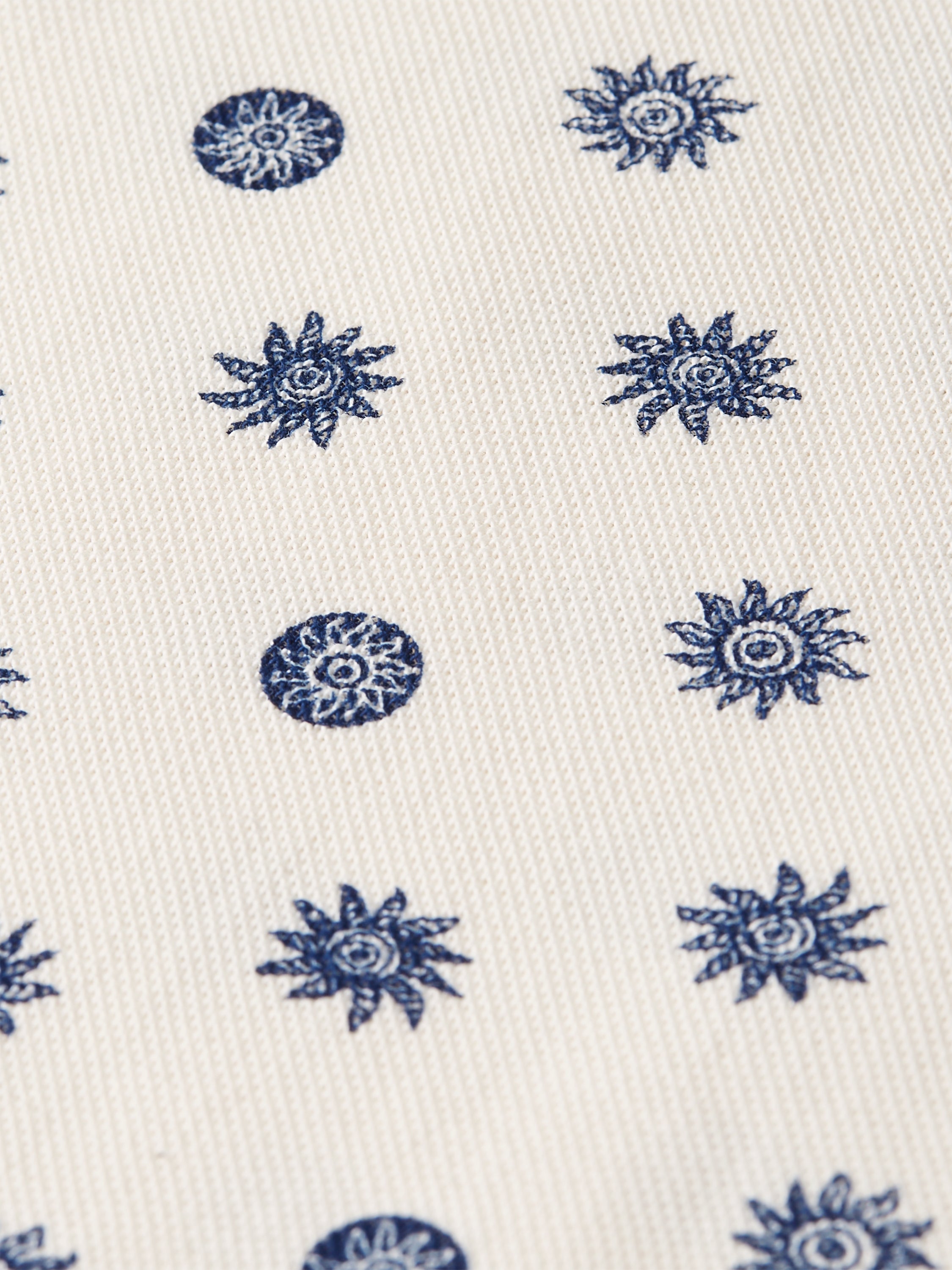 Microprinted Regular Fit Polo - Foulard Eggnog