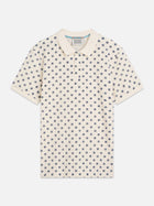 Microprinted Regular Fit Polo - Foulard Eggnog