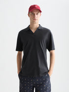 3 Crosses Pique Relaxed Fit Garmentdyed Polo - Meteorite