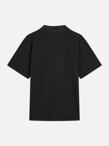 3 Crosses Pique Relaxed Fit Garmentdyed Polo - Meteorite