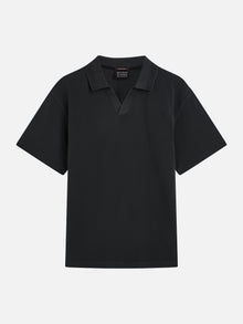3 Crosses Pique Relaxed Fit Garmentdyed Polo - Meteorite
