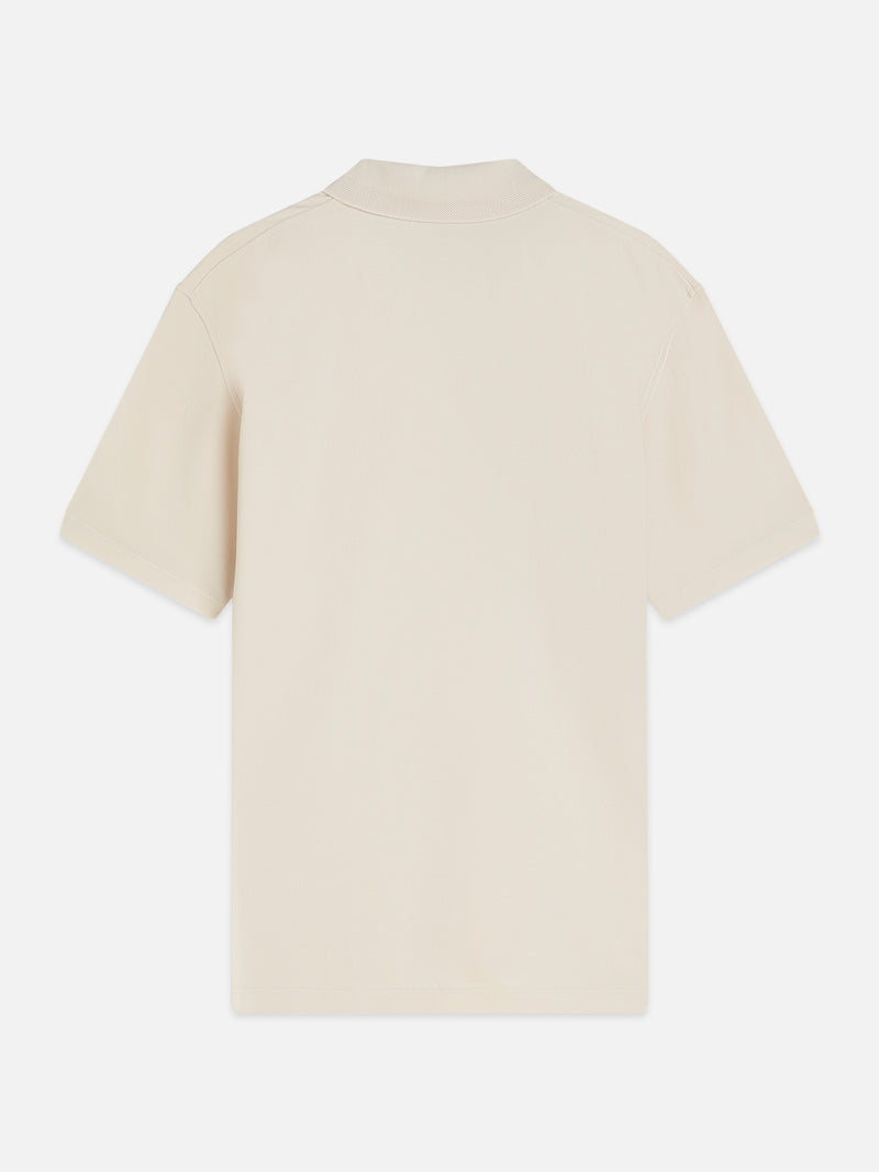 3 Crosses Pique Relaxed Garmentdyed Polo - Eggnog