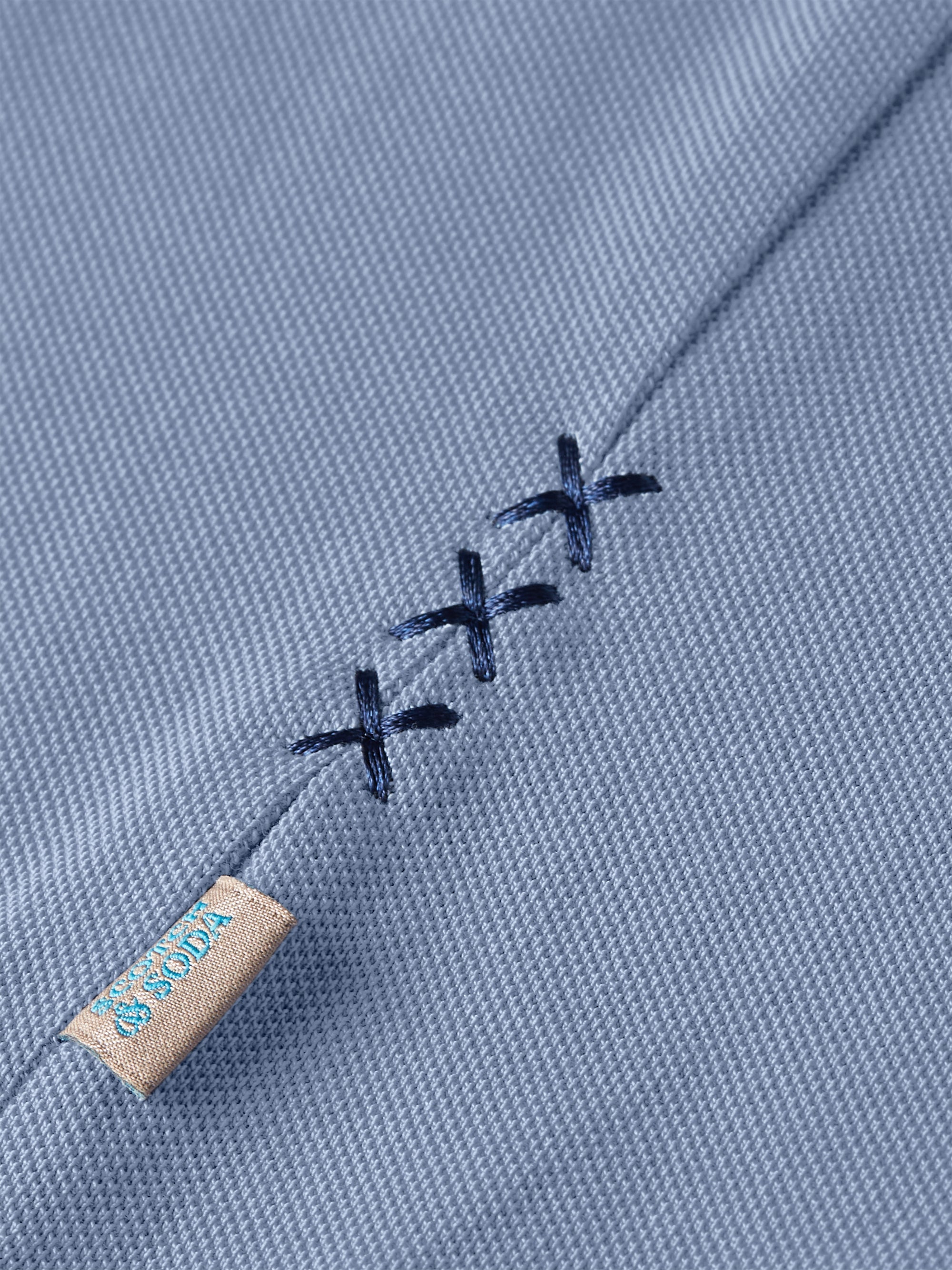 Polo 3 Crosses Piqué Coupe Décontractée Teint en Pièces - Infinity