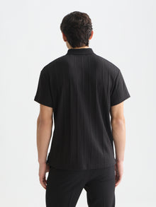 Structured Ribbed Relaxed Polo - Meteorite