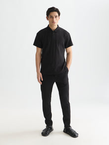 Structured Ribbed Relaxed Polo - Meteorite