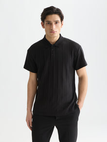 Structured Ribbed Relaxed Polo - Meteorite